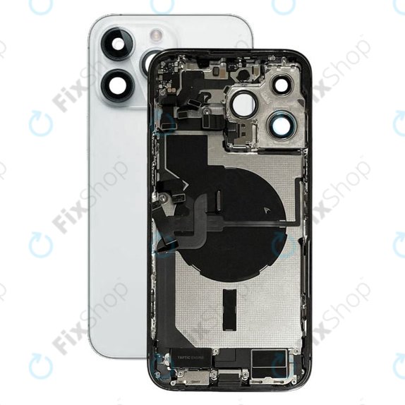 Apple iPhone 14 Pro Max - Hátsó Ház Apró Alkatrészekkel (Silver)