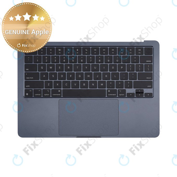 Felső billentyűzetkeret MacBook Air 13", A3113 (2024), US billentyűzettel és akkumulátorral, Midnight, 661-40230, Genuine Apple