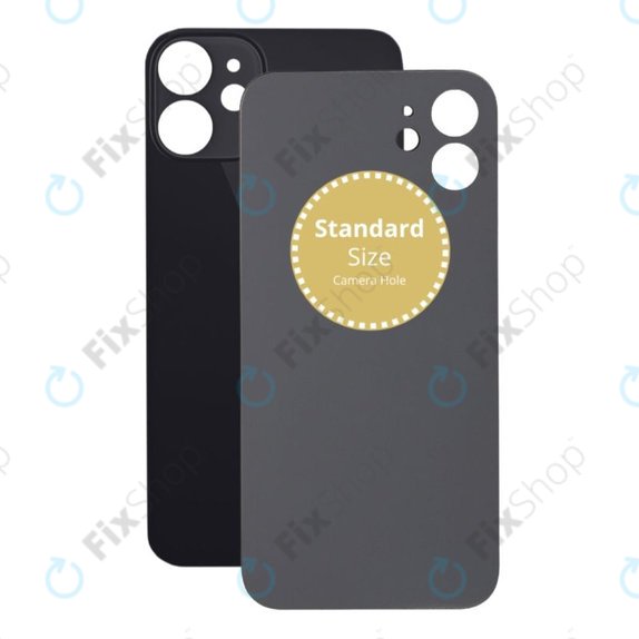 Apple iPhone 12 Mini - Hátsó Ház Üveg (Black)