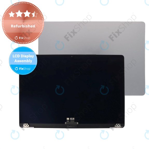 Apple MacBook Air 13" M3 A3113 (2024) - LCD Kijelző + Előlapi Üveg + Fedőlap (Space Gray) Refurbished