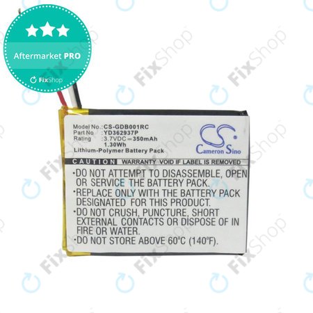 Akkumulátor GoPro Wifi Remote, 350mAh, Li-Pol, 3.7V, YD362937P, HQ