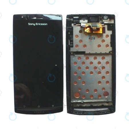 Sony Xperia Arc S LT15i - LCD Kijelző + Érintőüveg + Keret (Fekete)