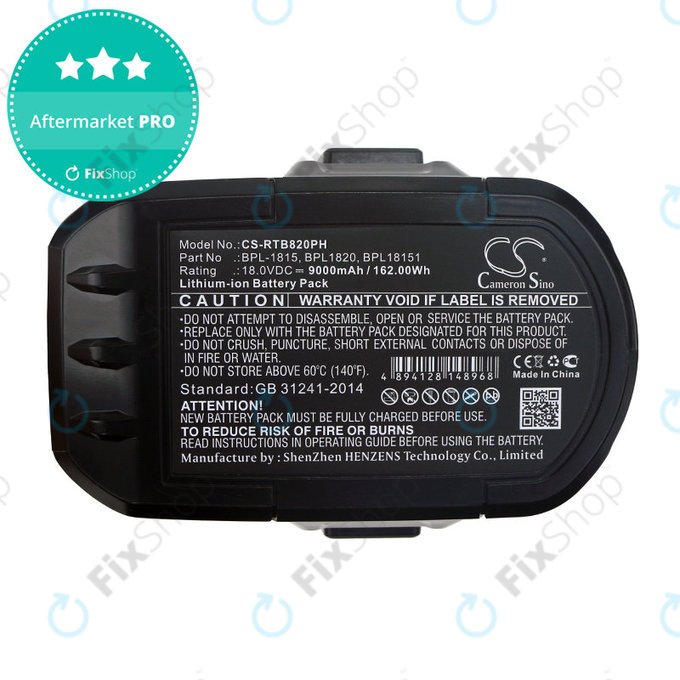 Akkumulátor Ryobi BID1821, CCC, CTR-180l, P200, P600, P730, 9000mAh, Li-Ion, 18V, BPL-1815, HQ