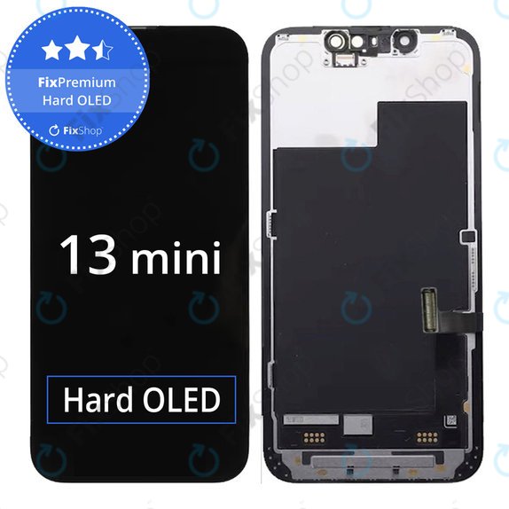 Kijelző Hard OLED iPhone 13 Mini, Érintőüveg kerettel, FixPremium