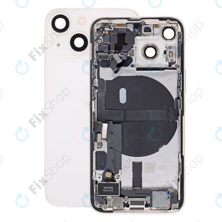 Apple iPhone 13 Mini - Hátsó Ház Apró Alkatrészekkel (Starlight)