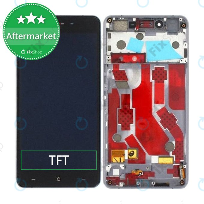 OnePlus X - LCD Kijelző + Érintőüveg + Keret (Black) TFT