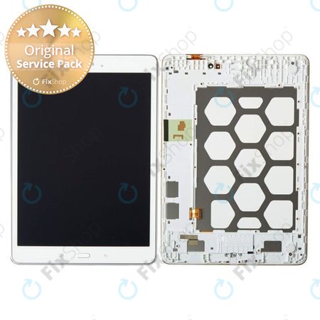 Samsung Galaxy Tab A 9.7 T550 - LCD Kijelző + Érintőüveg + Keret (White) - GH97-17400C Genuine Service Pack