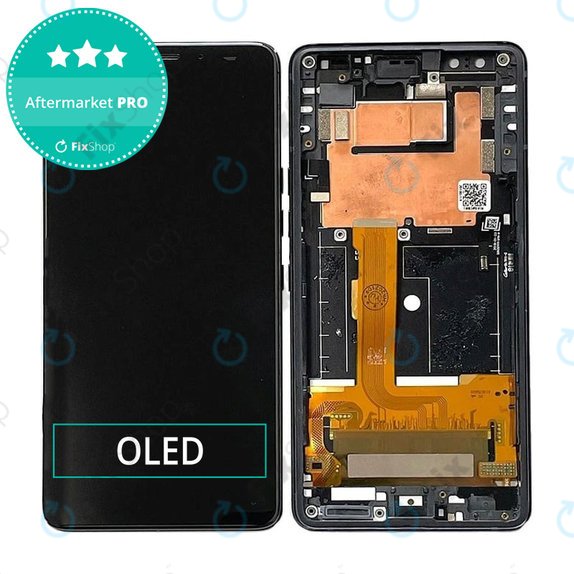 HTC U12 Plus - LCD Kijelző + Érintőüveg + Keret (Black) OLED