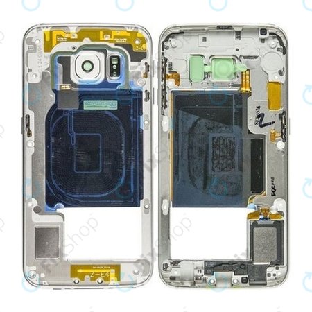 Samsung Galaxy S6 Edge G925F - Középső Keret (White Pearl) - GH96-08376B Genuine Service Pack