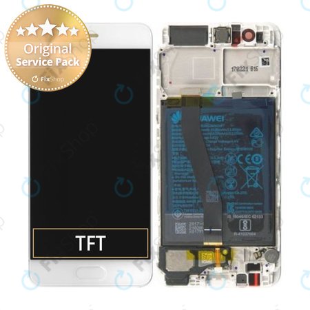 Huawei P10 - LCD Kijelző + Érintőüveg + Keret + Akkumulátor (Dazzling Gold) - 02351DJF Genuine Service Pack