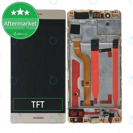 Huawei P9 - LCD Kijelző + Érintőüveg + Keret (Gold) TFT