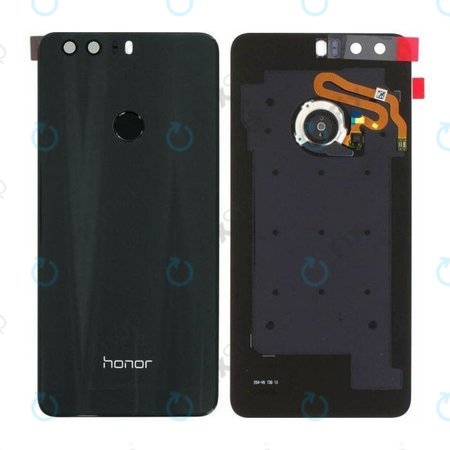 Huawei Honor 8 - Akkumulátor fedőlap + Ujjlenyomat-olvasó (Black) - 02350XYW Genuine Service Pack