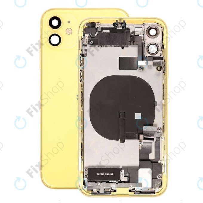 Apple iPhone 11 - Hátsó Ház Apró Alkatrészekkel (Yellow)
