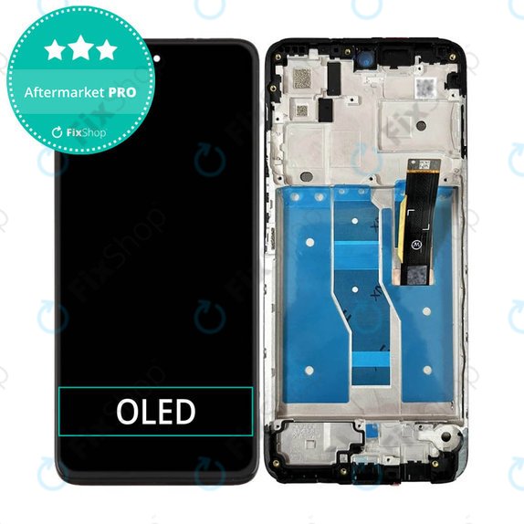 Motorola Moto G82 5G XT2225 - LCD Kijelző + Érintőüveg + Keret (Meteorite Gray) OLED