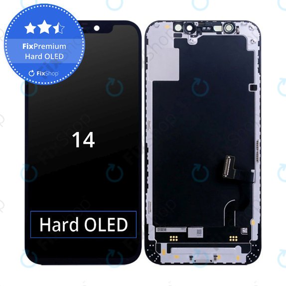 Kijelző Hard OLED iPhone 14, Érintőüveg kerettel, FixPremium