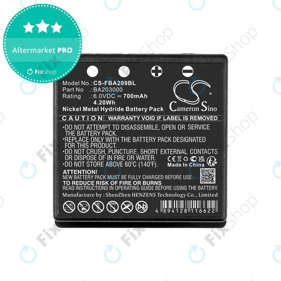 Akkumulátor HBC Radiomatic Eco, 700mAh, Ni-MH, 6V, BA209060, HQ