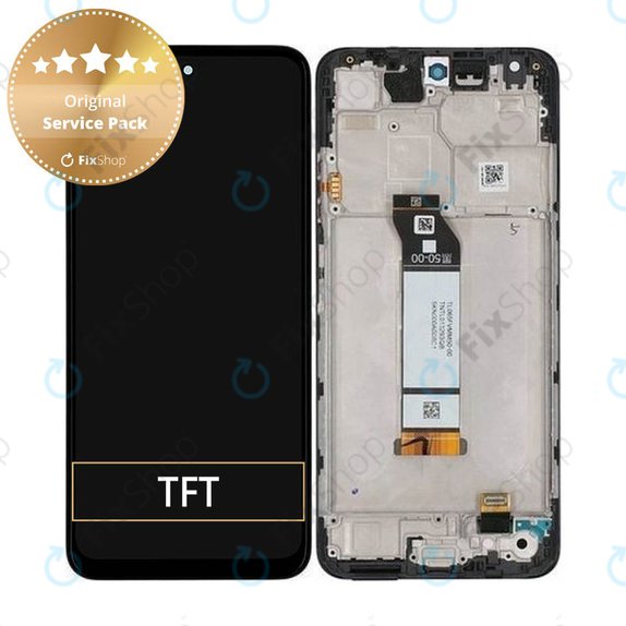 Xiaomi Redmi Note 10 5G - LCD Kijelző + Érintőüveg + Keret (Graphite Grey) - 5600020K1900 Genuine Service Pack