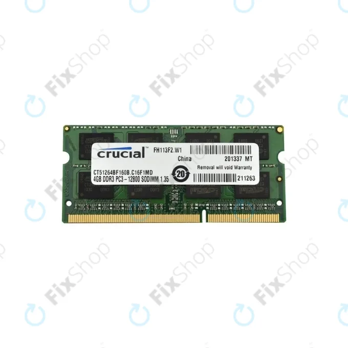 RAM Memory Crucial SO-DIMM 4GB DDR3L 1600MHz - Genuine Service Pack