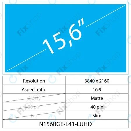 15.6 LCD Slim Matt 40 pin UHD
