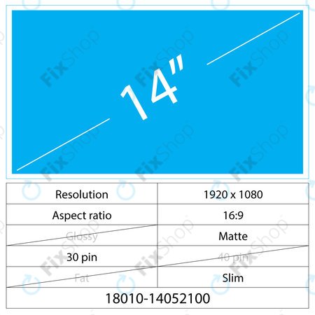 14 LCD Slim Matt 30 pin Full HD