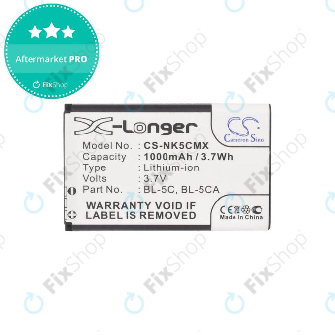 Nokia 1000, 2000, 3000, 6000, 7000, C, N, X-series, Asha 230, MD-12 - Akkumulátor BL-5C, BL-5CA 1000mAh HQ