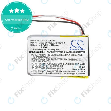 Akkumulátor Logitech MX Master, 450mAh, Li-Pol, 3.7V, AHB303450, HQ