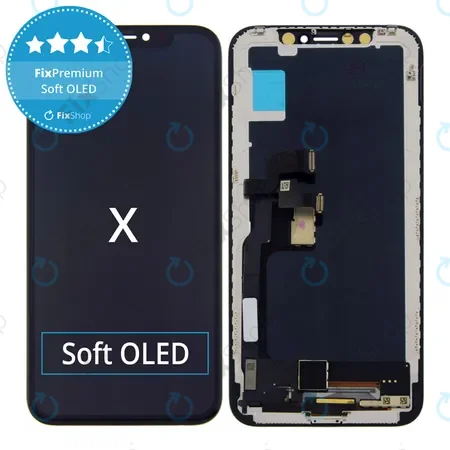 Apple iPhone X - LCD Kijelző + Érintőüveg + Keret Soft OLED FixPremium