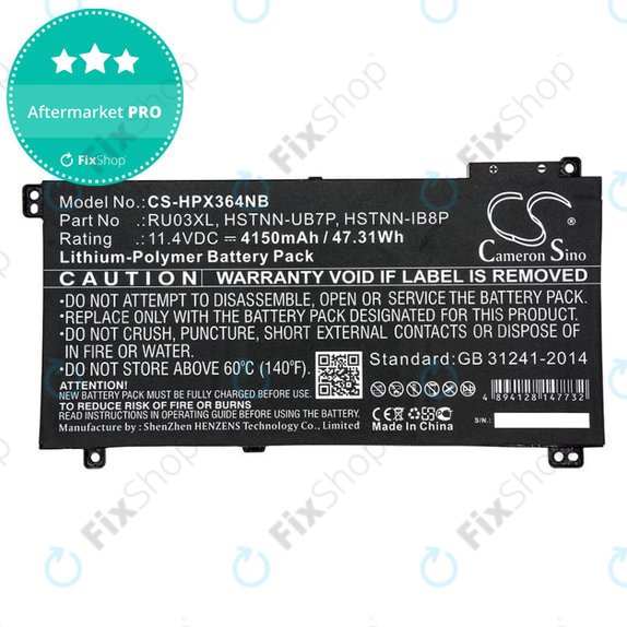 Akkumulátor HP ProBook x360 440 G1, x360 11 G3, 4150mAh, Li-Pol, 11.4V, HSTNN-UB7P, HQ