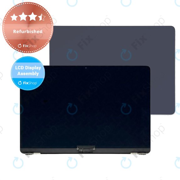 Apple MacBook Air 13" M3 A3113 (2024) - LCD Kijelző + Előlapi Üveg + Fedőlap (Midnight) Refurbished