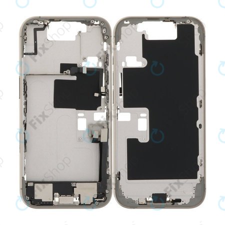 Apple iPhone 16 Pro - Középső Keret + Bekapcsoló-, Hangerő- és Kamera Gombok (Natural Titanium)