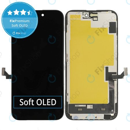 Kijelző Soft OLED iPhone 15 Plus - Érintőüveg + Keret, DIAGNOSTIC