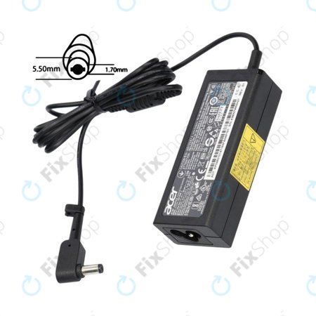 Töltő adapter, Acer, 77011170, 45W, 19V, Fekete, Genuine Service Pack