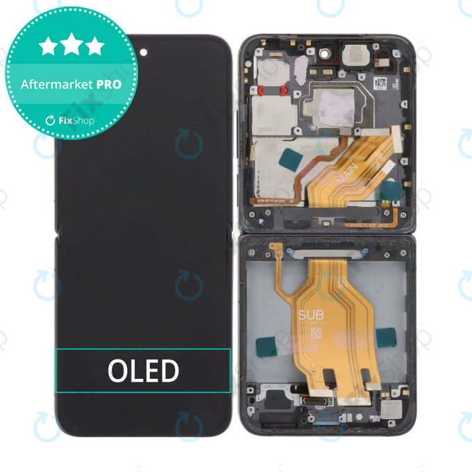 Xiaomi Mix Flip 2405CPX3DC - LCD Kijelző + Érintőüveg + Keret (Black) OLED