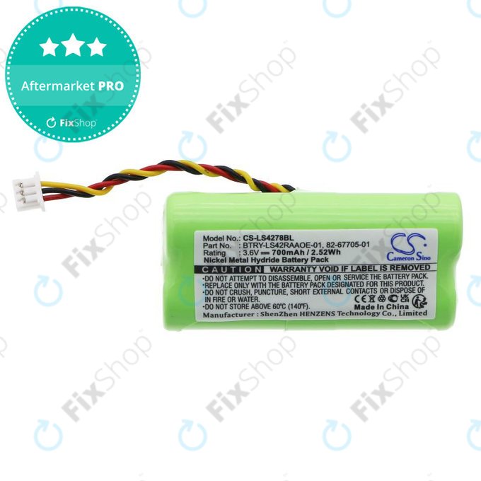 Akkumulátor Symbol DS6878, LS4278, 700mAh, Ni-MH, 3.6V, BTRY-LS42RAAOE-01, HQ
