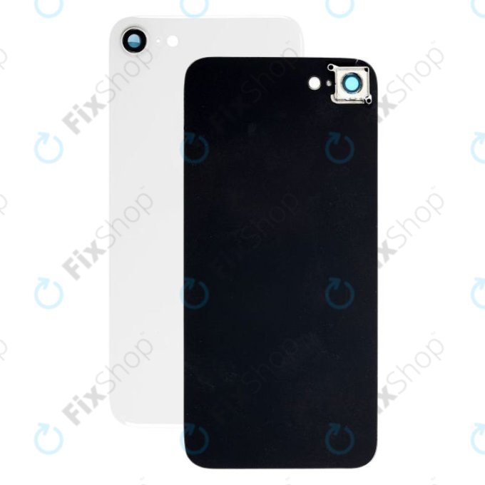 Apple iPhone 8 - Hátsó Ház Üveg + Hátlapi Kameralencse Üveg (Silver)