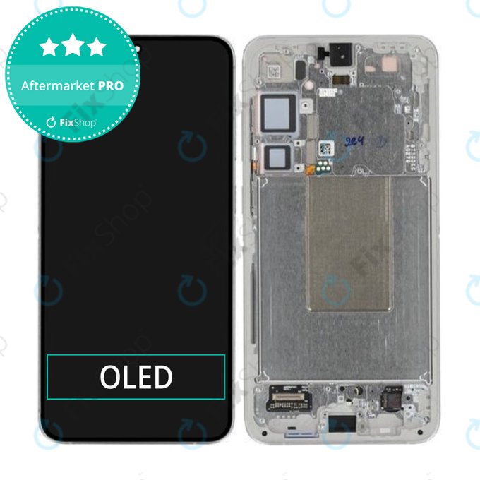 Samsung Galaxy S24 Plus S926B - LCD Kijelző + Érintőüveg + Keret (Marble Grey) OLED