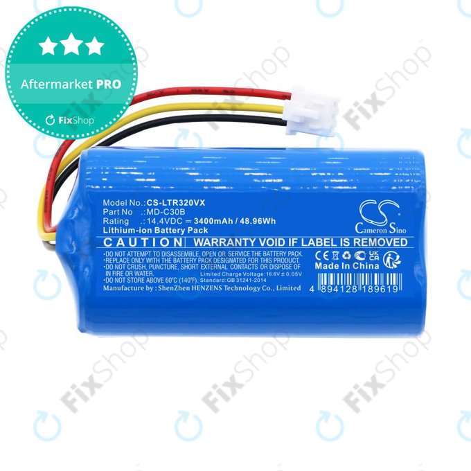 Akkumulátor Blaupunkt BlueBot XSMART, 3400mAh, Li-Ion, 14.4V, BPK-VCBB1XB, Xboost, D071-INR-CH-4S1P, HQ