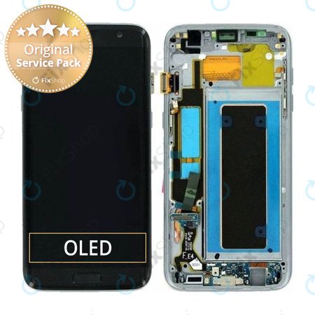 Samsung Galaxy S7 Edge G935F - LCD Kijelző + Érintőüveg + Keret (Black) - GH97-18533A, GH97-18594A, GH97-18767A Genuine Service Pack