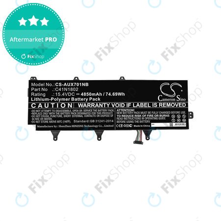 Akkumulátor Asus Zephyrus Gx701, Rog Zephyrus S Gx701, Rog Gx701, 4850mAh, Li-Pol, 15.4V, C41N1802, HQ