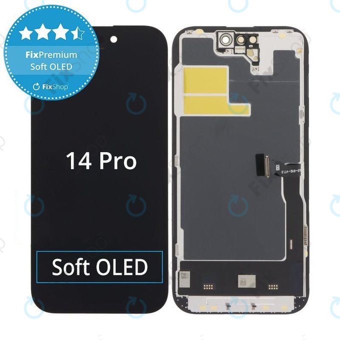 Kijelző Soft OLED iPhone 14 Pro - Érintőüveg + Keret, DIAGNOSTIC