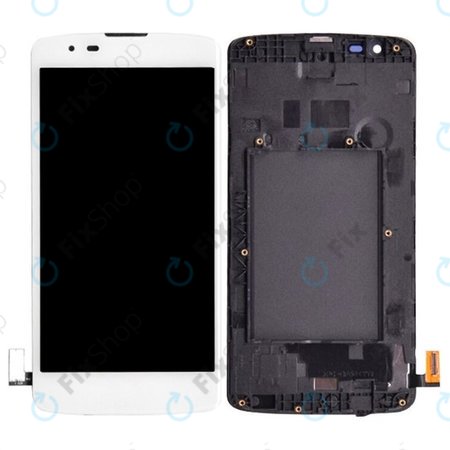 LG K8 K350N - LCD Kijelző + Érintőüveg + Keret (Fehér)