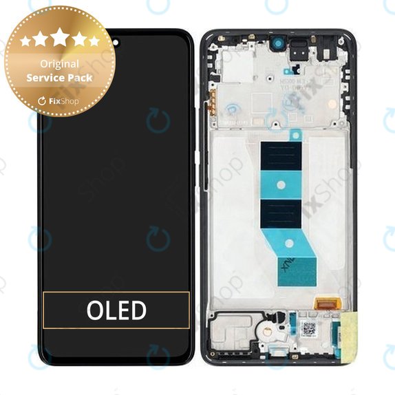 Xiaomi Redmi Note 14 5G 24094RAD4G - LCD Kijelző + Érintőüveg + Keret (Midnight Black) - 56002000O1700 Genuine Service Pack