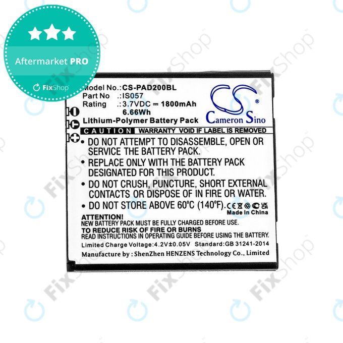 Akkumulátor Pax myPOS D200, D200T, IS275, D200, 1800mAh, Li-Pol, 3.7V, IS057, HQ