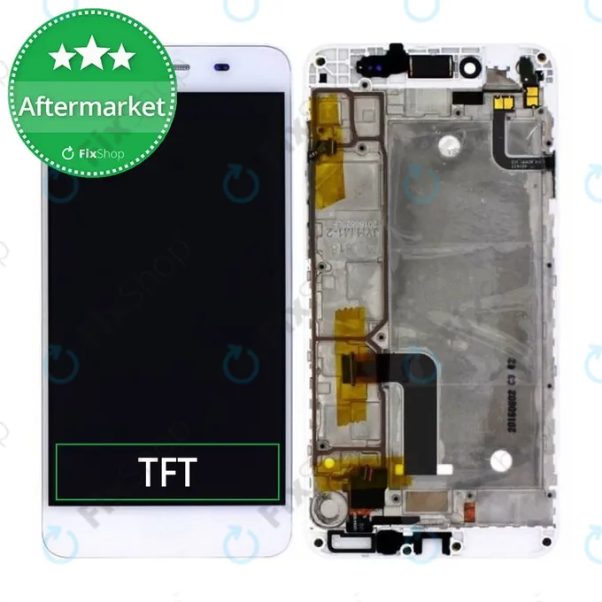 Huawei Y6 II Compact - LCD Kijelző + Érintőüveg + Keret (White) TFT