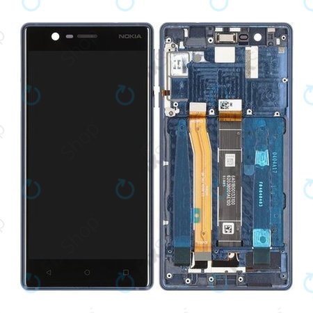 Nokia 3 - LCD Kijelző + Érintőüveg + Keret (Kék) - 20NE1LW0001