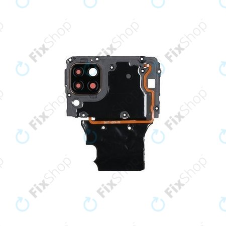 Huawei P40 Lite - Alaplap fedél + Hátsó Kamera Üveglapja + NFC (Midnight Black) - 02353MVA