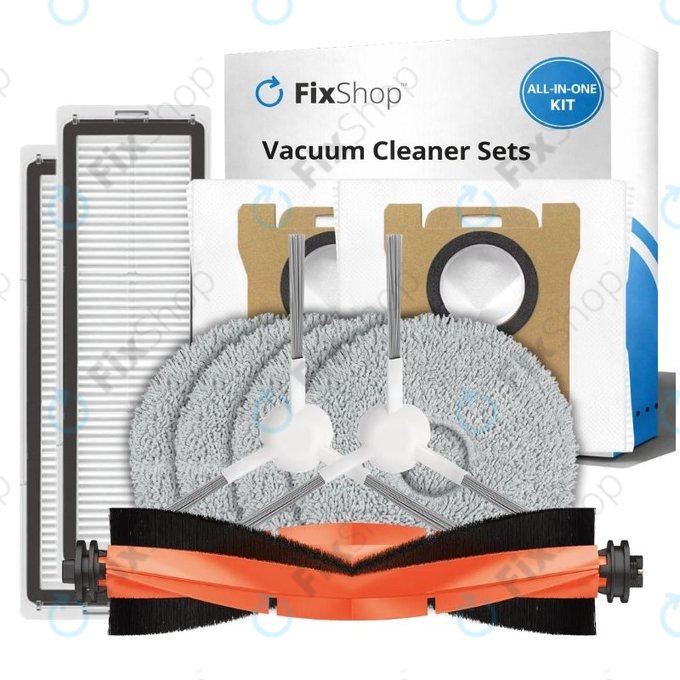 Pótalkatrész készlet Xiaomi Robot Vacuum X10 robotporszívóhoz (1x Főkefe, 2x Szűrők, 2x Oldalkefék, 2x Felmosókendők, 2x Porzsákok)
