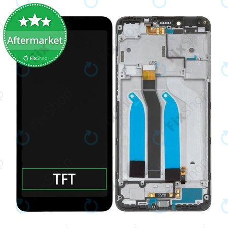 Xiaomi Redmi 6A - LCD Kijelző + Érintőüveg + Keret (Black) TFT