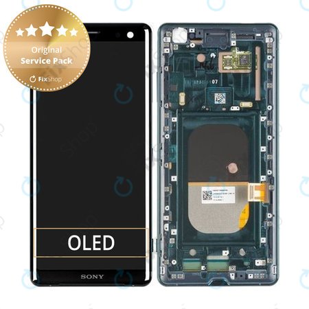 Sony Xperia XZ3 - LCD Kijelző + Érintőüveg + Keret (Forest Green) - 1315-5028 Genuine Service Pack