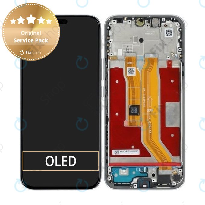 Honor 400 Lite - LCD Kijelző + Érintőüveg + Keret (Velvet Grey) - 0235ANTG Genuine Service Pack